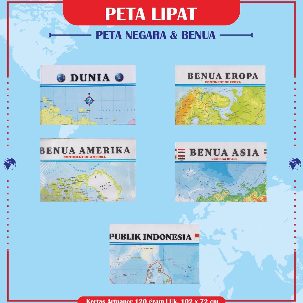 Model baru Peta Negara Dan Benua : Peta Dunia / Peta Benua Eropa / Peta Benua Amerika / Peta Benua A