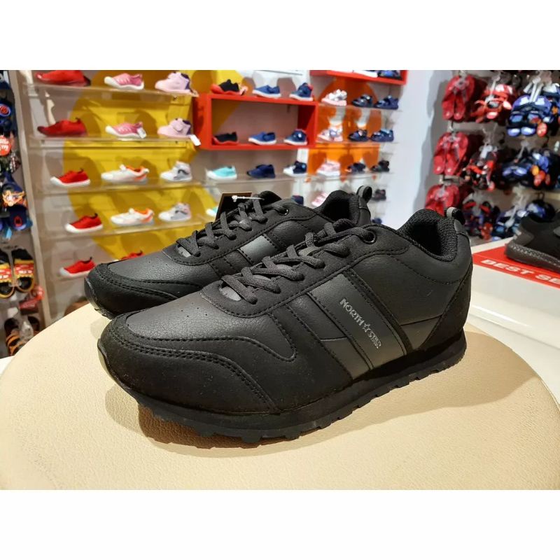 North star Sepatu Sneakers/ Sekolah Full Black Original Bata 581-6566