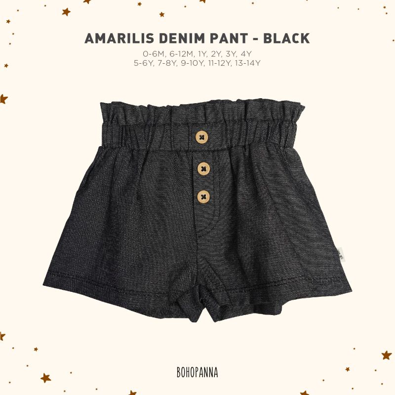 Amarilis Denim Pant Bohopanna Size 5-6Y Sampai 13-14Y B50 / Celana Anak Perempuan / Celana Anak Perempuan Katun Poly / Celana Pendek Anak Bohopanna