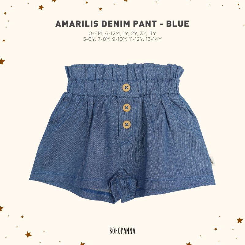 Amarilis Denim Pant Bohopanna Size 5-6Y Sampai 13-14Y B50 / Celana Anak Perempuan / Celana Anak Perempuan Katun Poly / Celana Pendek Anak Bohopanna