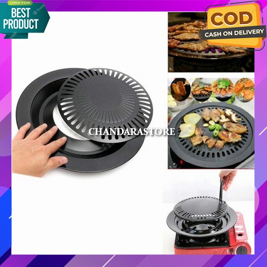 Grill Pan Smokeless Indoor Barbeque Bmw Bulat Barbeque Set High Quality Panggangan Korean Grill Pan 