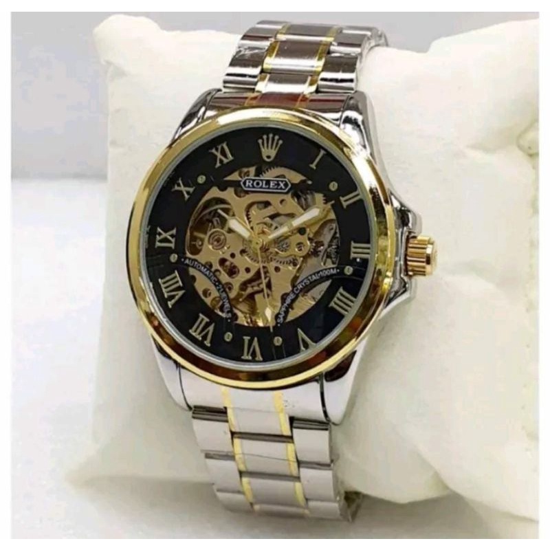 Jam Tangan Automatic Rolex Stainliss Steel Tanpa Baterai Kasual Fashion Bayar Dirumah