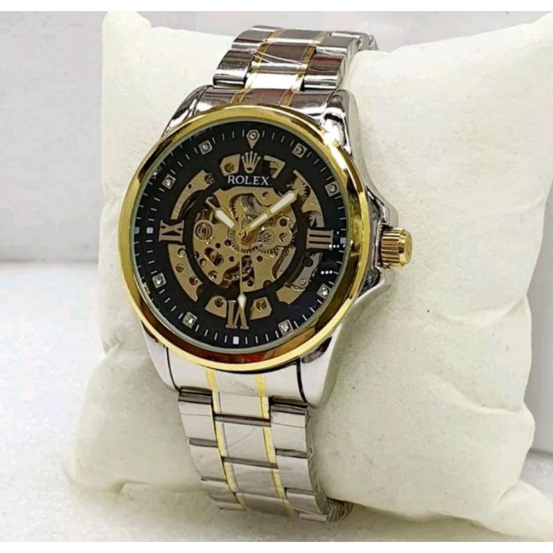 Jam Tangan Automatic Rolex Stainliss Steel Tanpa Baterai Kasual Fashion Bayar Dirumah