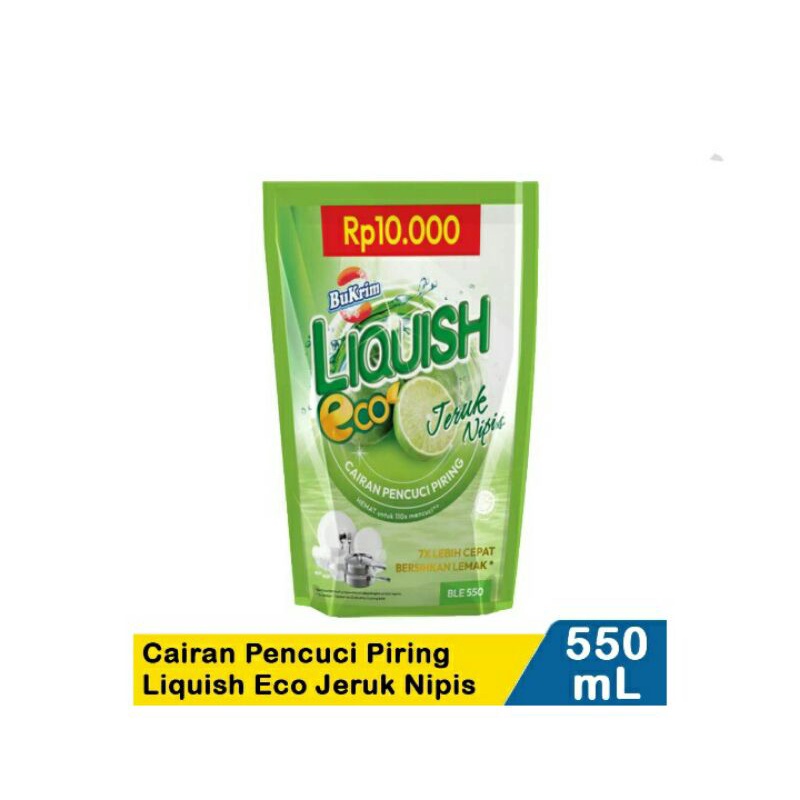 Bu Krim Cairan Pencuci Piring Liquish EcoJeruk Nipis 550mL