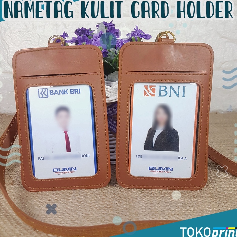 

BHS.3Jn23ᴰ– Name Tag Kulit Card Holder ID Card Tali Gantungan kalung