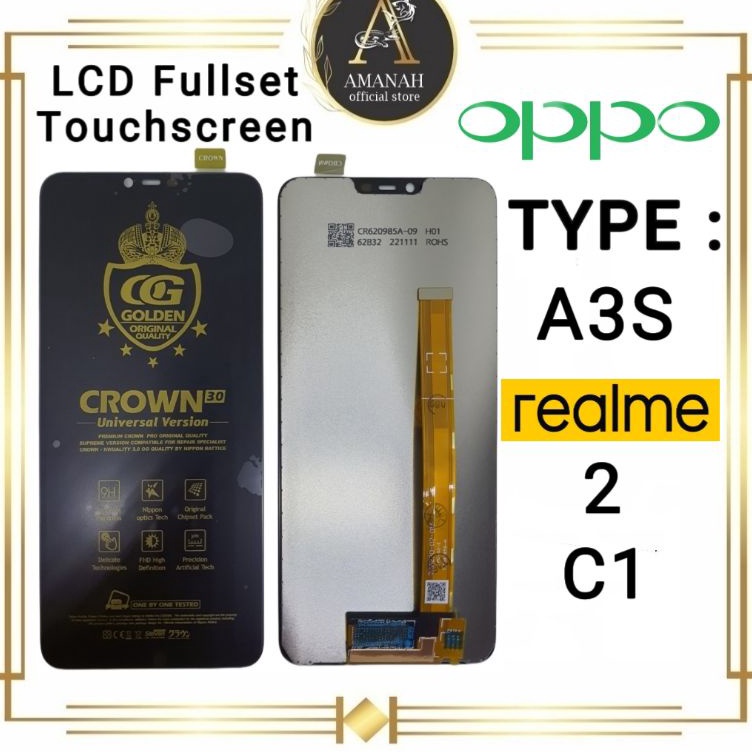 ✨11.11✨ LCD TOUCHSCREEN OPPO A3S CPH1803 , CPH1853 / REALME C1 / REALME 2 Fullset Crown 3.0 Original