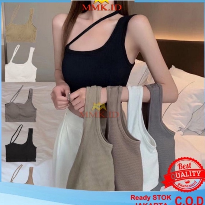 [D♪B5.㊚) Korean Cross Tank Top with Bra Stylish Wanita / Toga Padded Tanktop Crop top.produk