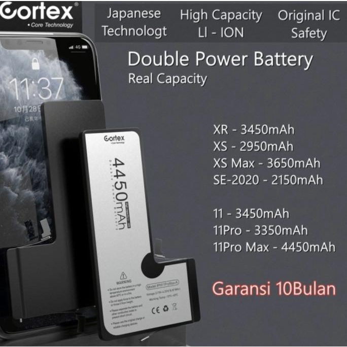 Battery baterai cortex iPhone SE 2020/xr/xs/11/12 pro max ori apple ic