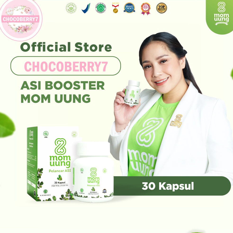 TERBARU| ASI Booster Mom Uung NEW FORMULA 30 kapsul / 60 kapsul Pelancar ASI Ekstrak daun kelor MomU