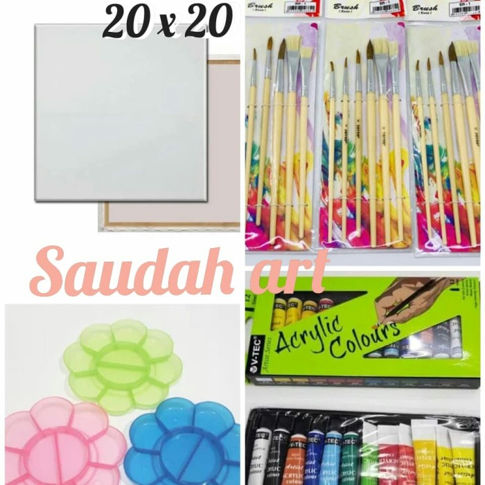 

Paket Kanvas Lukis (Kanvas 20X20,Kuas,Palet,Cat Akrilik)
