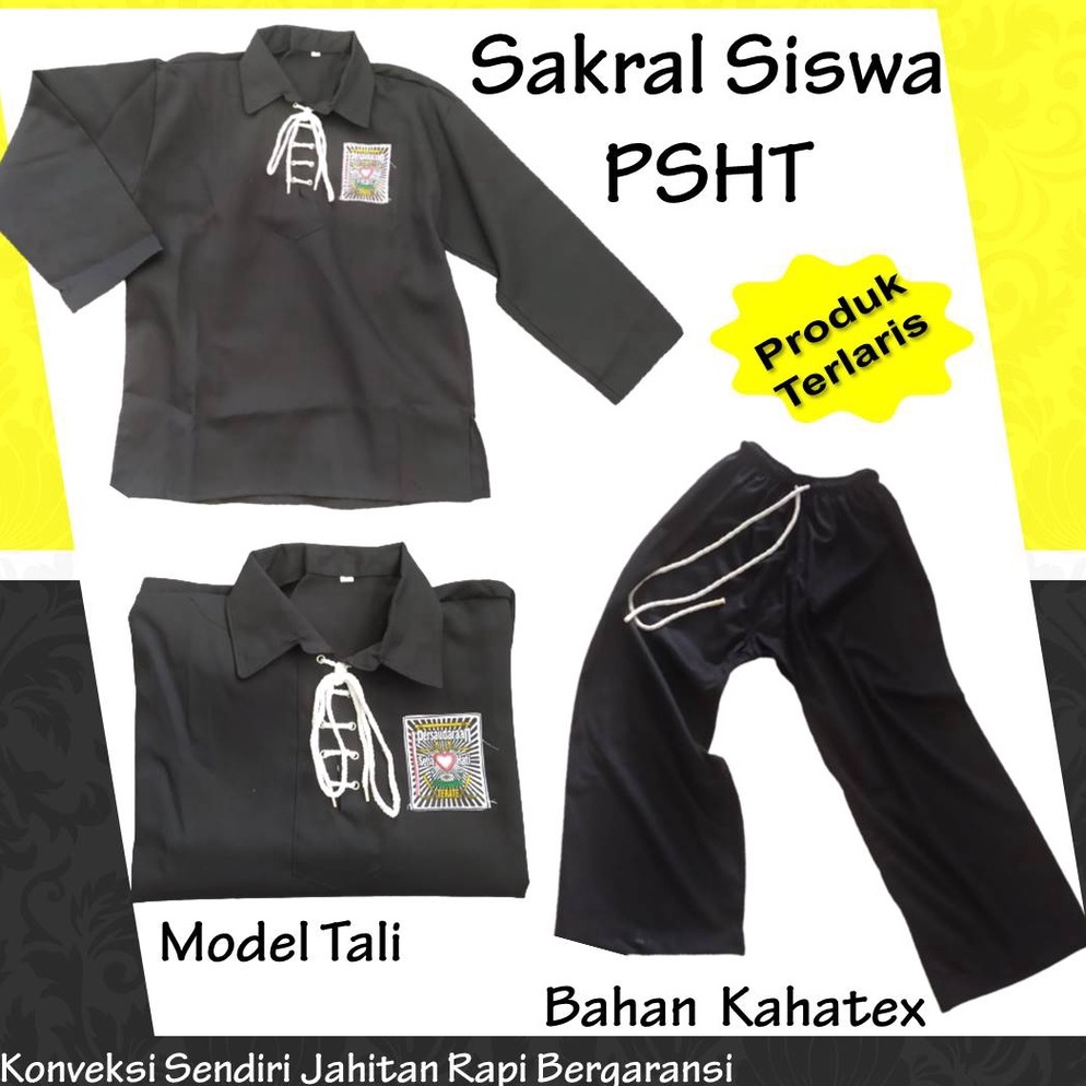 RR5184 Sakral Siswa PSHT Tali Standart Baju Silat PSHT Lubang Kancing Mata Ayam Anti Karat Awet dan 