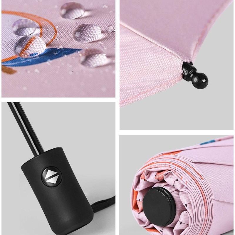 Holiven OTOMATIS Payung Lipat Buah Pastel Buka Tutup Lapisan UV Protection