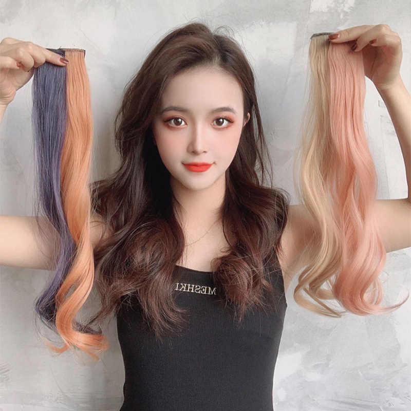 Holiven Wig Warna, Rambut Panjang Wanita, Penyorotan, Gradien, Tidak Terlihat, Mulus, Alami