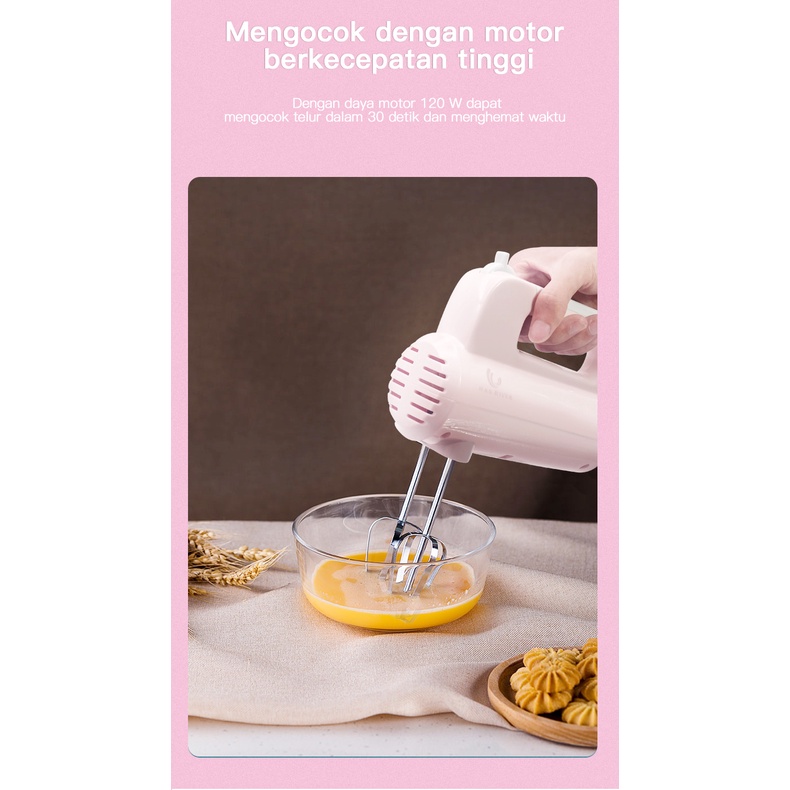 Holiven HAN RIVER HRDDQ-002 Han Mixer 5 Kecepatan - Macaroon Pink