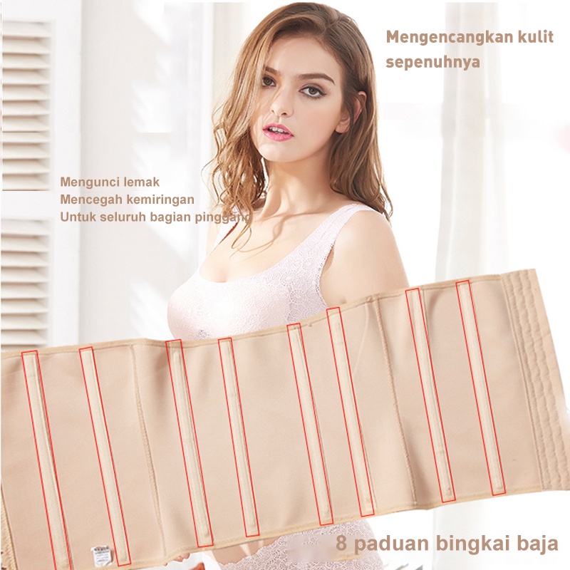 Holiven 8 tulangKorset Pelangsing Korset Pengecil Perut SWEET SWEAT WAIST TRIMMER PERUT Fit Shaper Belt 100% Ori