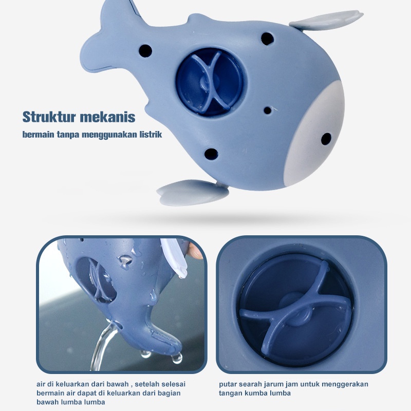 Holiven Mainan Mandi Anak Bayi Bentuk Karakter Hewan Kecil Dapat Berenang