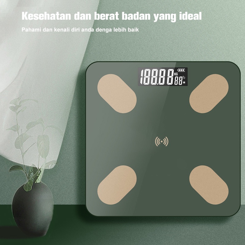 Holiven Timbangan Badan Elektronik SMART Koneksi Bluetooth 26*26cm