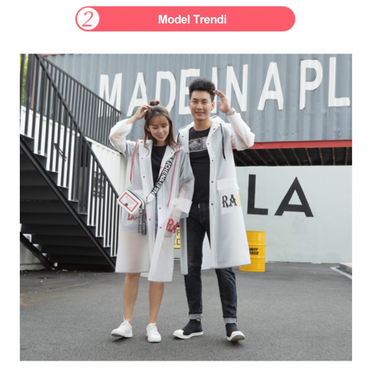 Holiven JAS HUJAN TRANSPARANT PANJANG OUTDOOR MODEL KOREA