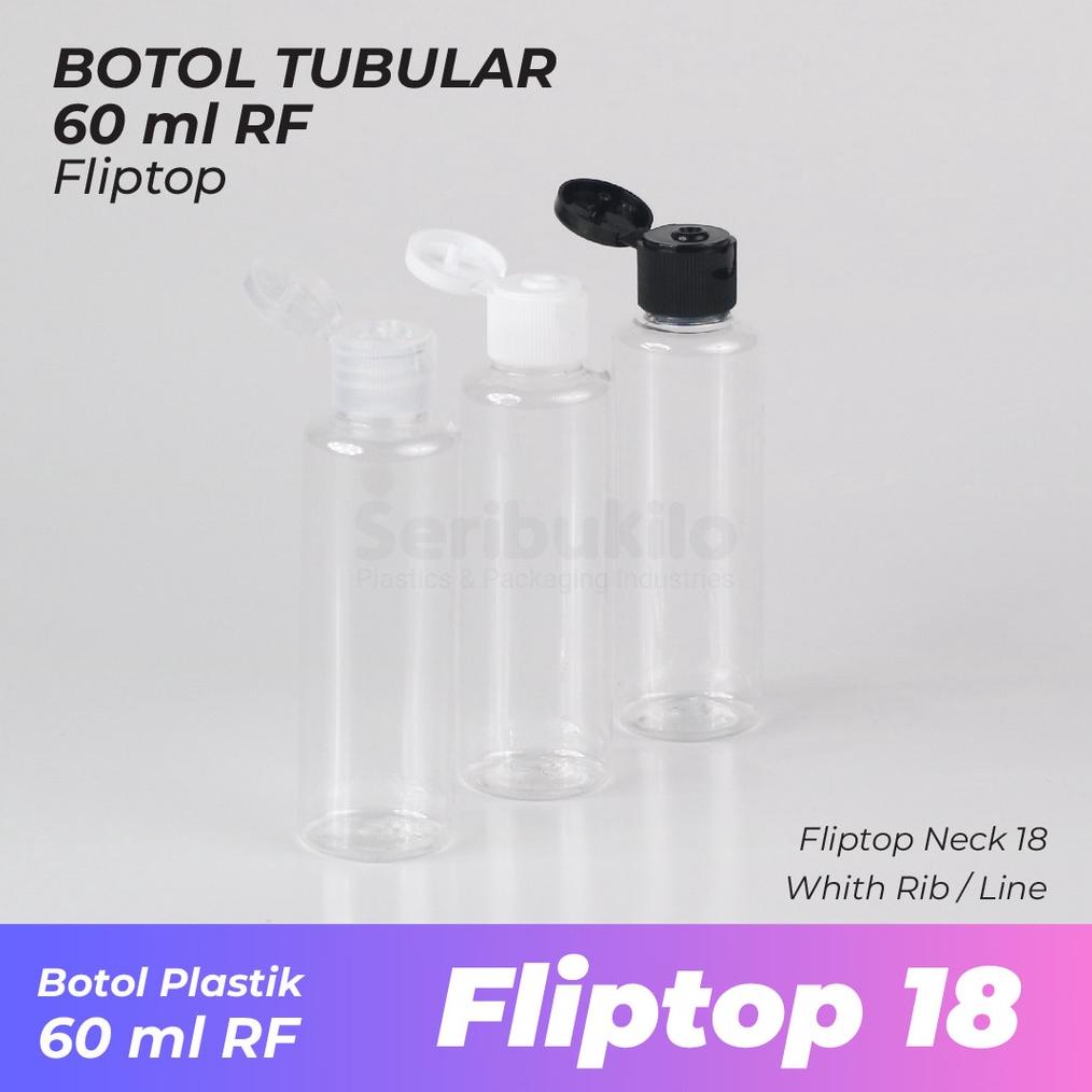 Botol Fliptop 60 Ml Rf/ Botol Pet Rf 60 Ml Fliptop / Botol Tubular Rf 60 Ml Fliptop