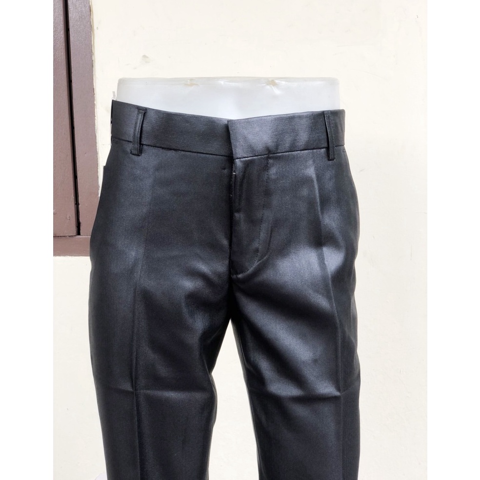 TERMURAH celana bahan dasar mengkilap slimfit pria / celana formal metalik pria slimfit
