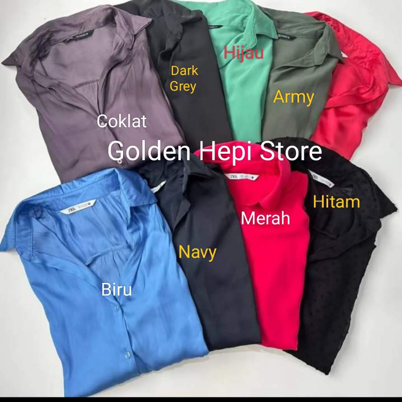 Kemeja Satin Z*Ara Wanita