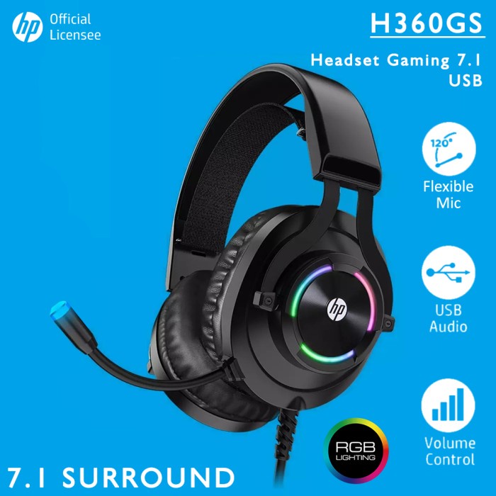 Headset Gaming / Gaming Headphone HP H360GS - USB RGB Gaming Headset