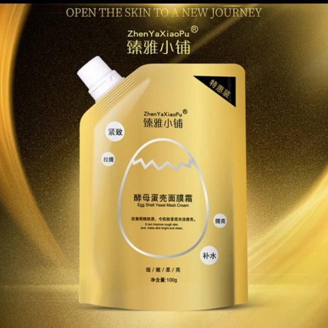 Mask Masker Wajah Egg Shell Yeast Mask Cream 100Gr