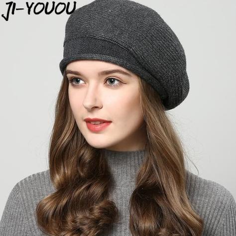 Topi Baret Winter Wanita, Topi Beret Baret Wanita, Topi Musim Dingin