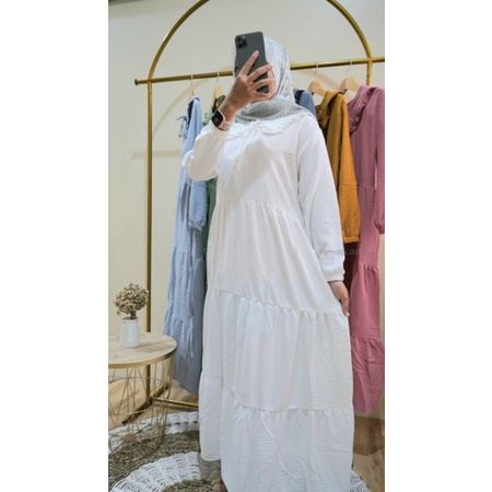 MAZAYA MIDI DRESS CRINCLE | DRESS MIDI WANITA | GAMIS WANITA