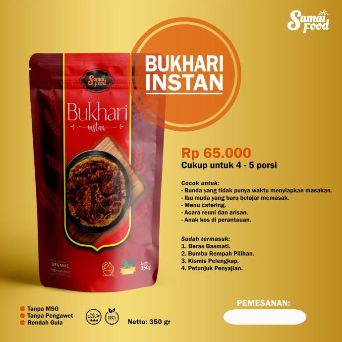 

bumbu bukhari instan plus beras basmati premium samai food