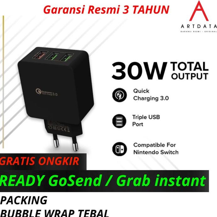 Trend Hippo Ark Aptor Fast Charging 30W Kepala Charger 3 Port Stok Terbatas