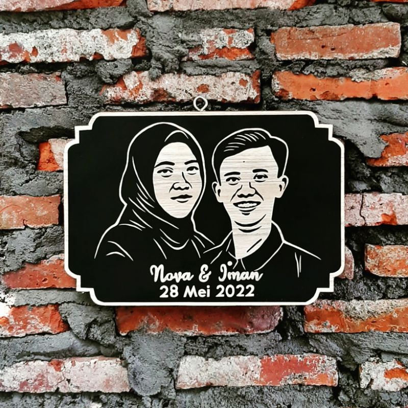 Hiasan Dinding Kayu/Dekorasi Rumah Minimalis/Perlengkapan Rumah Tangga/Custom Hadiah Sketsa Wajah