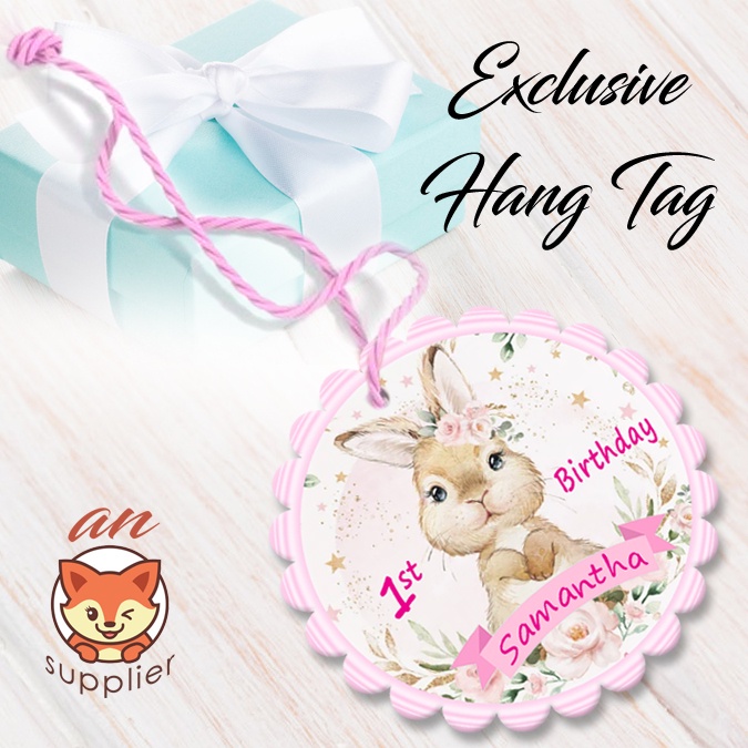 BUNNY 2-1 HANG TAG THANK YOU CARD ULTAH / ULANG TAHUN