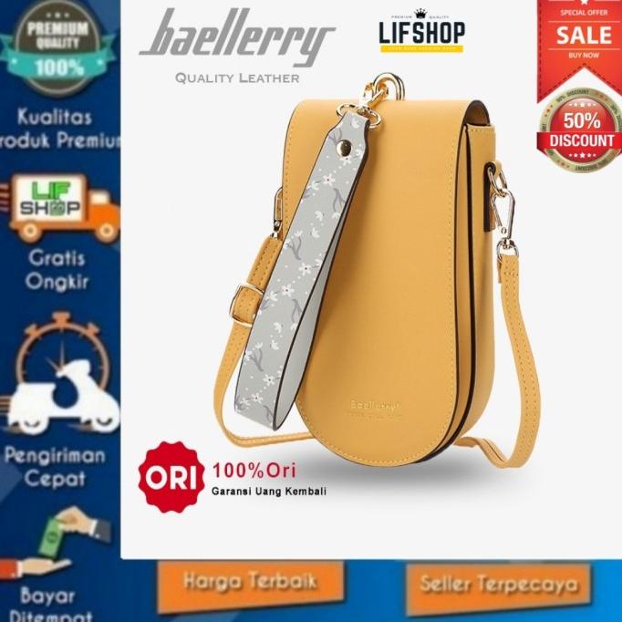 Tas Selempang Wanita Dompet Kulit Asli Hp Kalung Cewe Original Premium