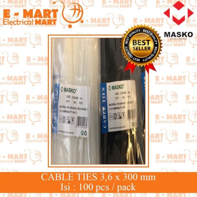 

Silahkan Order] KABEL TIES / Tali Tis 30CM Sabuk Kabel 300 x 3.6MM isi 100 Putih Hitam