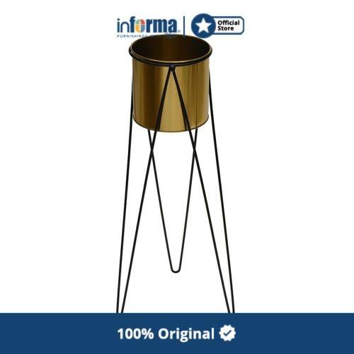 Terlaris Informa - Pot Tanaman Dengan Stand 22X60 Cm - Gold