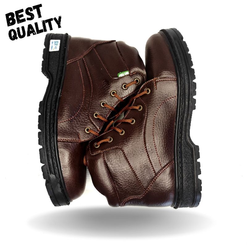 Sepatu Safety Boots Pria Bahan Kulit Merk Original Harga Murah Kuat