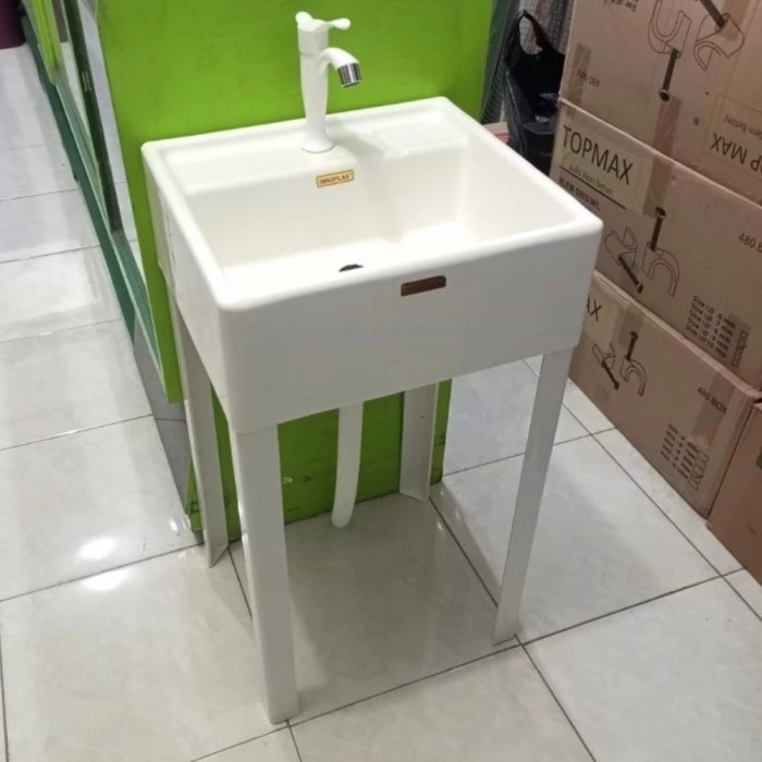 Wastafel PVC cuci tangan Set + Kaki kualitas premium innoplas