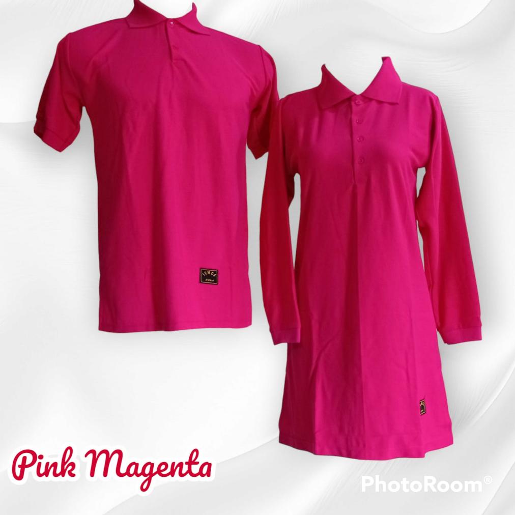 TERLARIS S-XXXXL Kaos Polos Couple Polo Tunik Muslimah Merah Kancing Depan Busui/Seragam Kantor/Sant