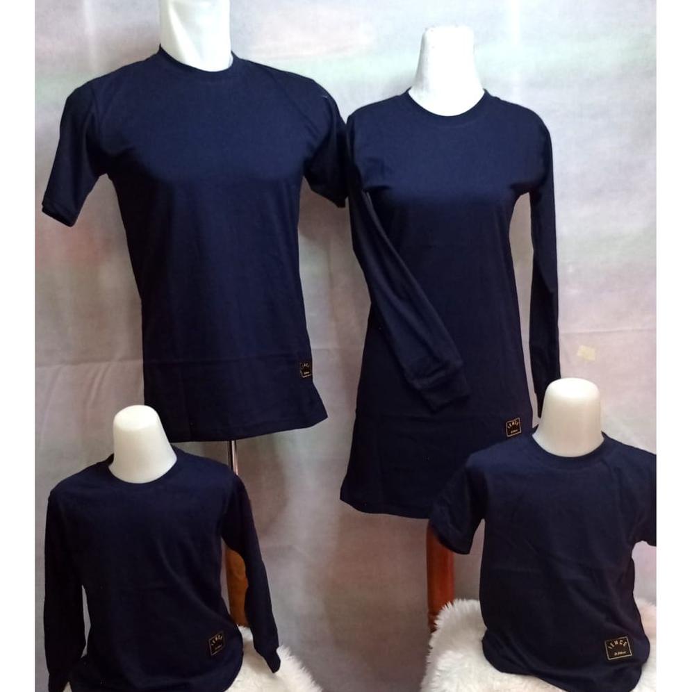 TERLARIS S-XXXL Kaos Polos Couple Keluarga Tunik Muslimah Navy/Seragam Olahraga/Senam/Reuni/Santai