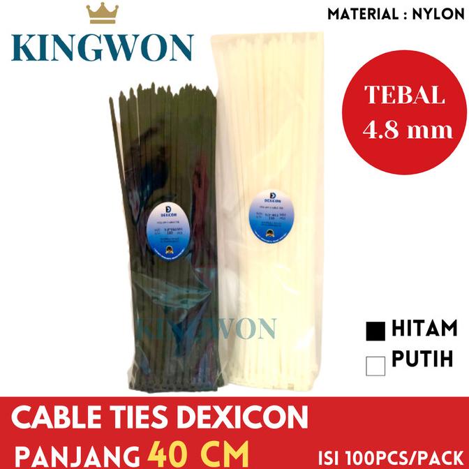 

*:*:*:*:*] KABEL TIE CABLE TIES 40 cm isi 100 PCS 5X400 MM HITAM PUTIH