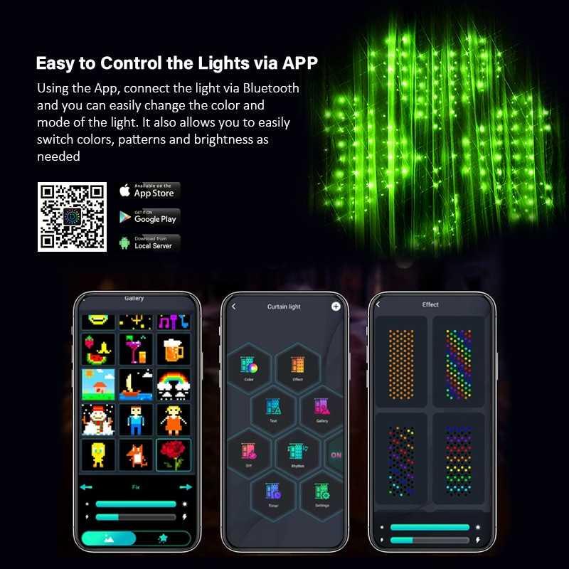 PDQ Lampu Hias Gorden String Lights Smart App Control RGB IP65 2x2 m - PD4