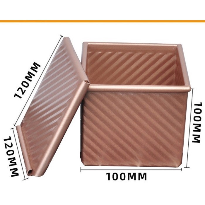 

Mini Cube Toast Box / Loyang Roti Tawar Mini Rosegold Anti Lengket
