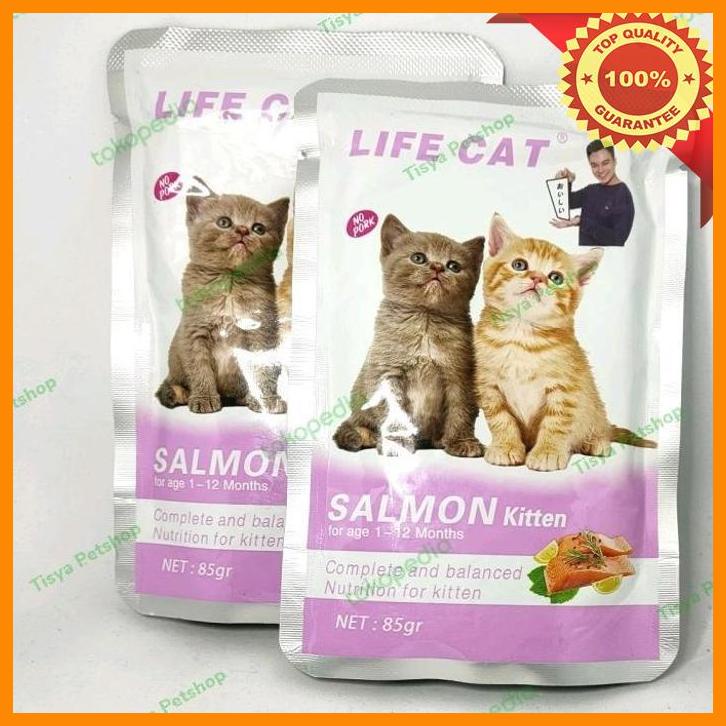 

(TISY) LIFE CAT POUCH 85 GR SALMON KITTEN 1-12 BULAN