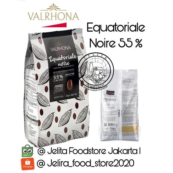 

Valrhona Equatorial 55% Dak chocolate 1kg (coklat hitam) cokelat
