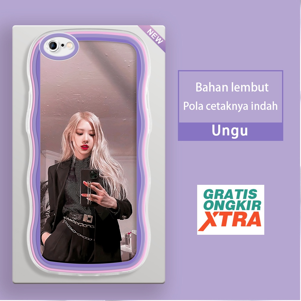 Apple iPhone 6 6S 7 8 11 PRO PLUS SE X XR XS MAX  Casing Ponsel  Pola ROSE BLACKPINK  warna-warni ge