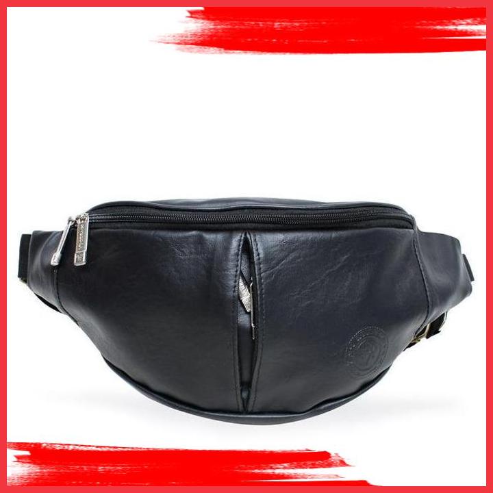 

(MLI) BAGS SPECIAL FULL LEATHER WAISTBAG 3 VARIAN WARNA - HITAM