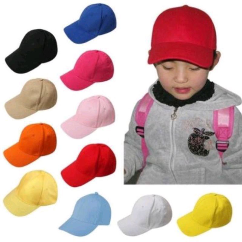 Topi BISBOL polos anak&amp; topi bucket anak/ topi santai anak/ topi outdoor anak