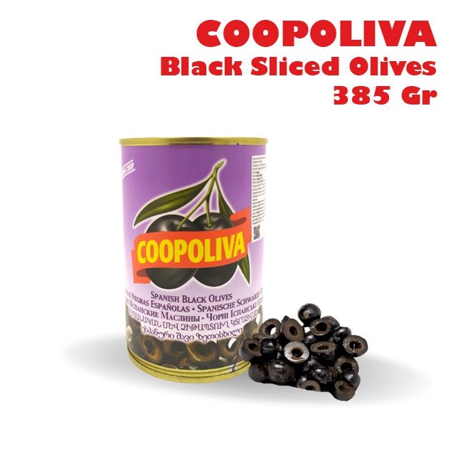 

[KODE 7JLO9] COOPOLIVA Black Sliced Olives Buah Olive Hitam Potong 385 Gr