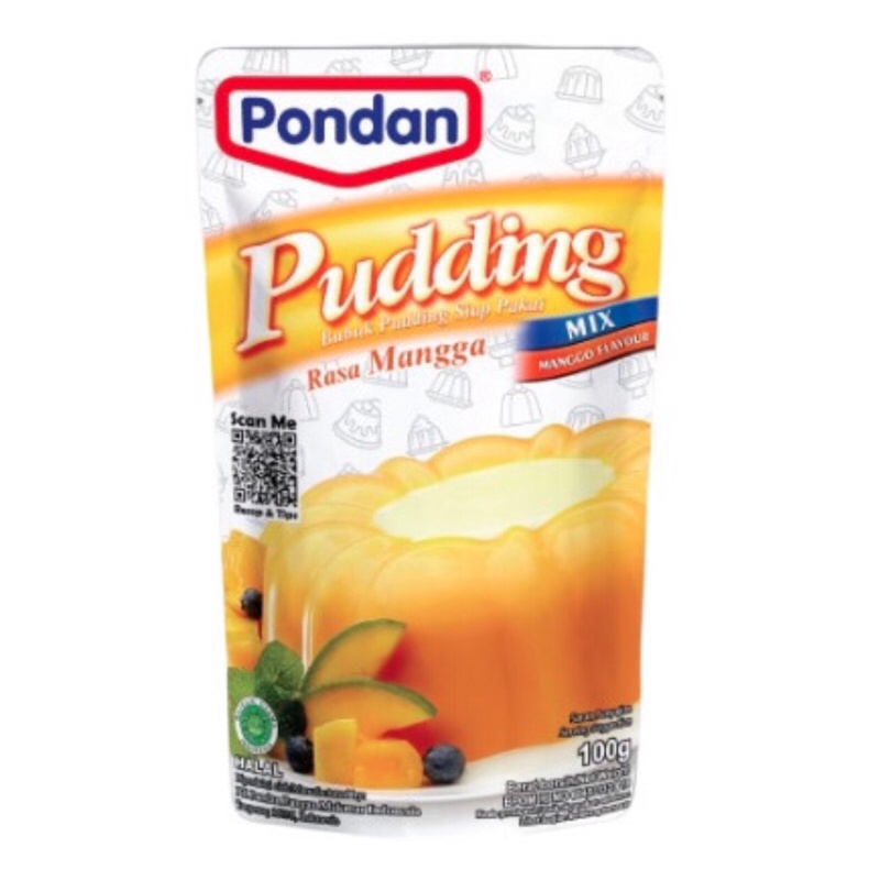 

Pondan Pudding Mix Rasa Mangga Pouch 100gr Puding Mango